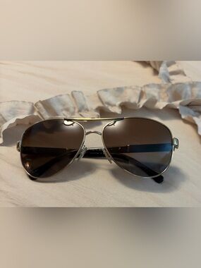 Burberry Women’s Gold Frame Aviator Sunglasses with Brown Gradient Lenses